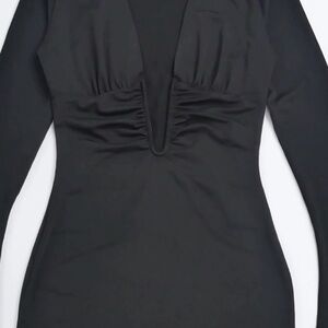 Revolve Plunge Black Dress